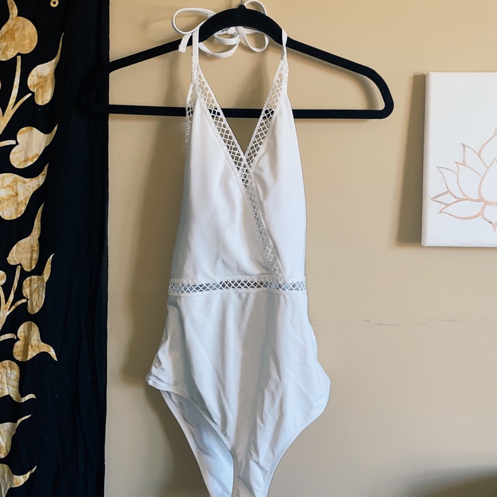 white swim one-piece